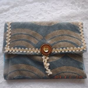 Vintage Inspired Upholstery Fabric Clutch Handbag